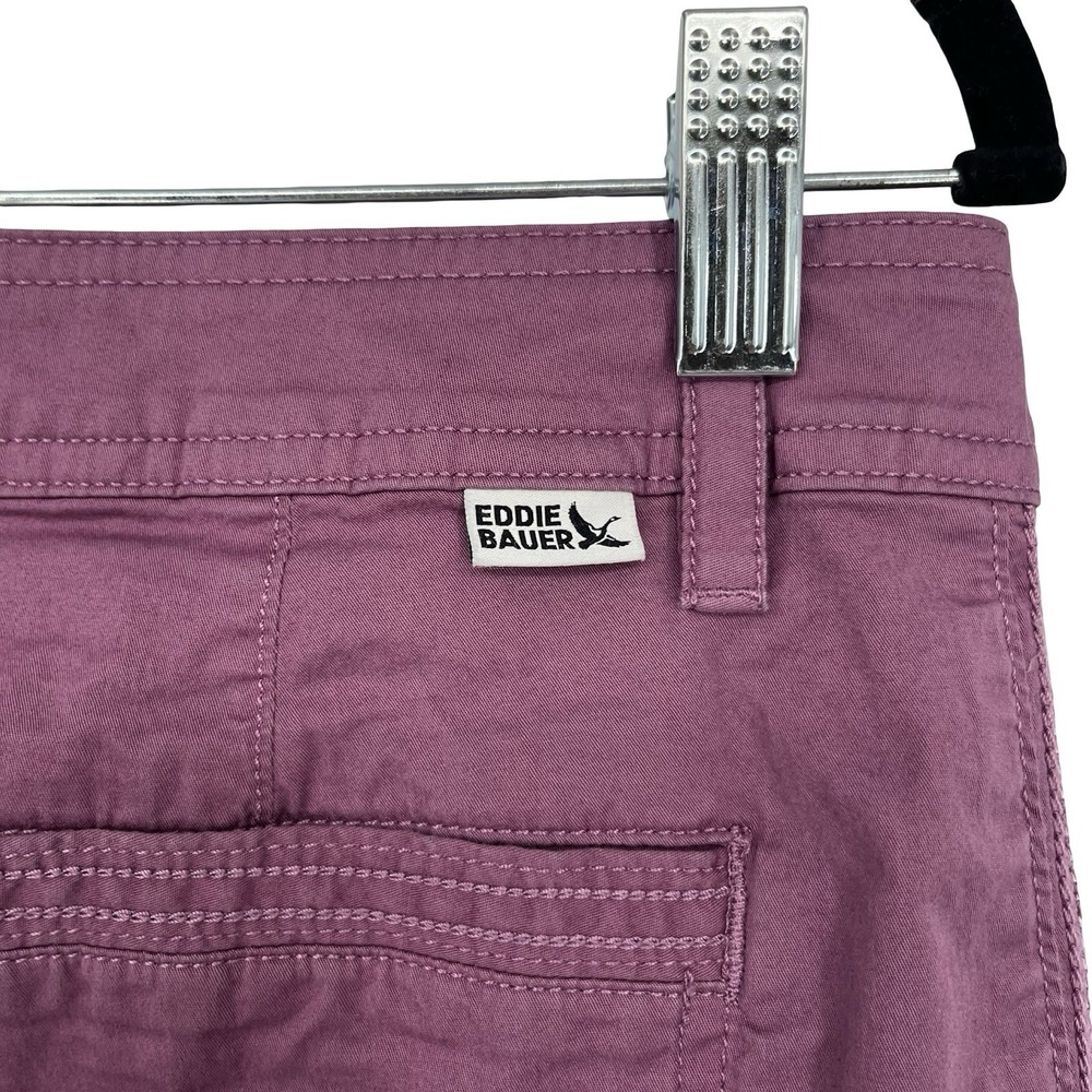 Eddie Bauer Women's 10 Pink Purple Stretch Chino Pants Ankle Crop Straight Leg - Picture 3 of 9